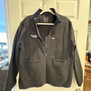 Figs Black Professional Scrub Zip-Up Jacket